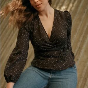 Reformation wrap blouse